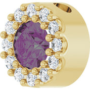 14K Yellow Lab-Grown Alexandrite & .08 CT Natural Diamond Halo-Style Pendant