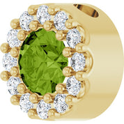 14K Yellow Natural Peridot & .08 CT Natural Diamond Halo-Style Pendant