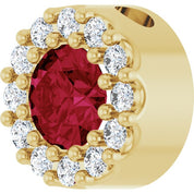 14K Yellow Natural Ruby & .08 CT Natural Diamond Halo-Style Pendant