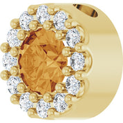 14K Yellow Natural Citrine & .08 CT Natural Diamond Halo-Style Pendant