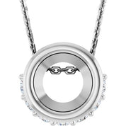 14K White  5 mm Round 1/10 CTW Natural Diamond 18" Necklace