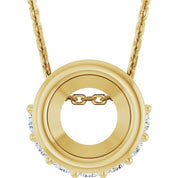 14K Yellow 5 mm Round 1/10 CTW Natural Diamond 18" Necklace