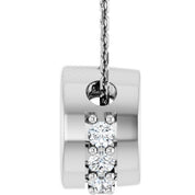 14K White  5 mm Round 1/10 CTW Natural Diamond 18" Necklace
