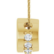 14K Yellow 5 mm Round 1/10 CTW Natural Diamond 18" Necklace