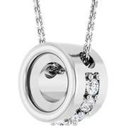 14K White  5 mm Round 1/10 CTW Natural Diamond 18" Necklace