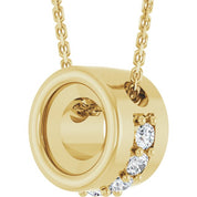 14K Yellow 5 mm Round 1/10 CTW Natural Diamond 18" Necklace