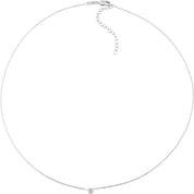 14K White 1/4 CTW Natural Diamond Ultra-Lightweight 16-18" Necklace