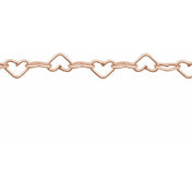 14K Rose Recycled Metal 3.2 mm Heart Chain by the Inch