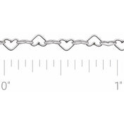Sterling Silver 3.2 mm Heart Chain by the Inch