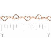 14K Rose Recycled Metal 3.2 mm Heart Chain by the Inch