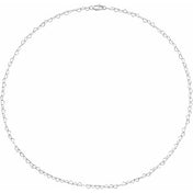 Sterling Silver 3.2 mm Heart 20" Chain