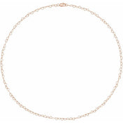 14K Rose 3.2 mm Heart 16" Chain