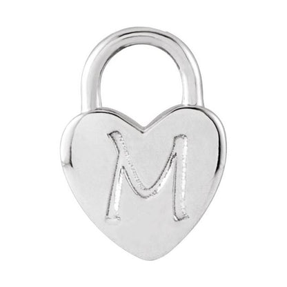 14k Gold Engravable Heart Lock Pendant - Small