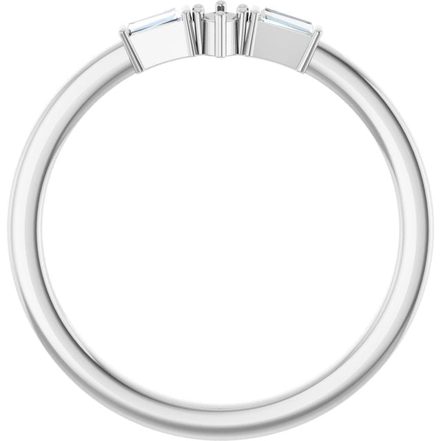 Platinum 3.5x2 mm Marquise .08 CTW Natural Diamond Semi-Set Stackable Ring