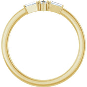 14K Yellow 1/6 CTW Natural Diamond Semi-Set Stackable Ring