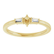 14K Yellow 3.5x2 mm Marquise .08 CTW Natural Diamond Semi-Set Stackable Ring