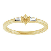 14K Yellow 3.5x2 mm Marquise .08 CTW Natural Diamond Semi-Set Stackable Ring