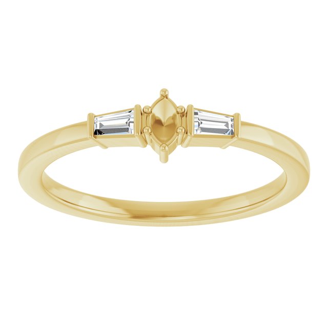 14K Yellow 3.5x2 mm Marquise .08 CTW Natural Diamond Semi-Set Stackable Ring
