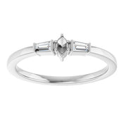 Platinum 3.5x2 mm Marquise .08 CTW Natural Diamond Semi-Set Stackable Ring