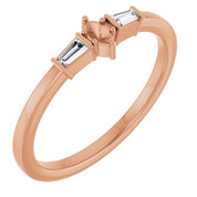 14K Rose 3.5x2 mm Marquise .08 CTW Natural Diamond Semi-Set Stackable Ring