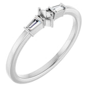 14K White 3.5x2 mm Marquise .08 CTW Natural Diamond Semi-Set Stackable Ring