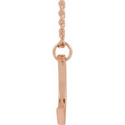 14K Rose .01 CT Natural Diamond Crescent Moon 16-18" Necklace
