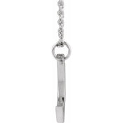Sterling Silver .01 CT Natural Diamond Crescent Moon 16-18" Necklace