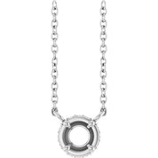 14K White 4 mm Round .04 CTW Natural Diamond Hidden Halo 18" Necklace