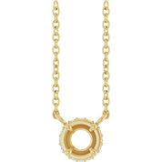 14K Yellow 4 mm Round .04 CTW Natural Diamond Hidden Halo 18" Necklace