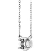 14K White 4 mm Round .04 CTW Natural Diamond Hidden Halo 18" Necklace
