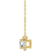 14K Yellow 1/4 CTW Natural Diamond Hidden Halo 18" Necklace