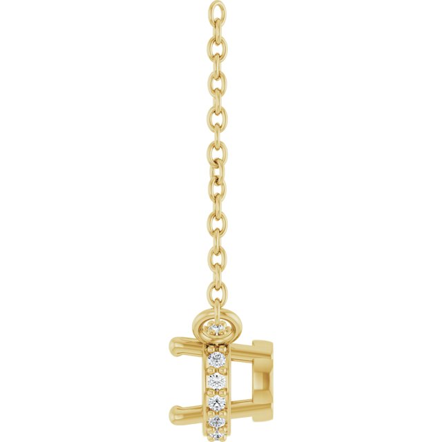 14K Yellow 4 mm Round .04 CTW Natural Diamond Hidden Halo 18" Necklace