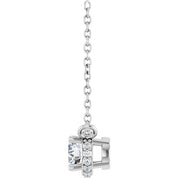14K White 1/4 CTW Natural Diamond Hidden Halo 18" Necklace