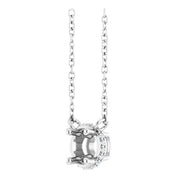 14K White 4.5 mm Round .04 CTW Natural Diamond Hidden Halo 18" Necklace