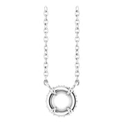 14K White 4.5 mm Round .04 CTW Natural Diamond Hidden Halo 18" Necklace