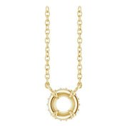 14K Yellow 4.5 mm Round .04 CTW Natural Diamond Hidden Halo 18" Necklace
