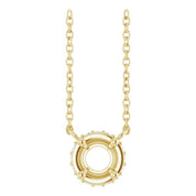 14K Yellow 5 mm Round .05 CTW Natural Diamond Hidden Halo 18" Necklace