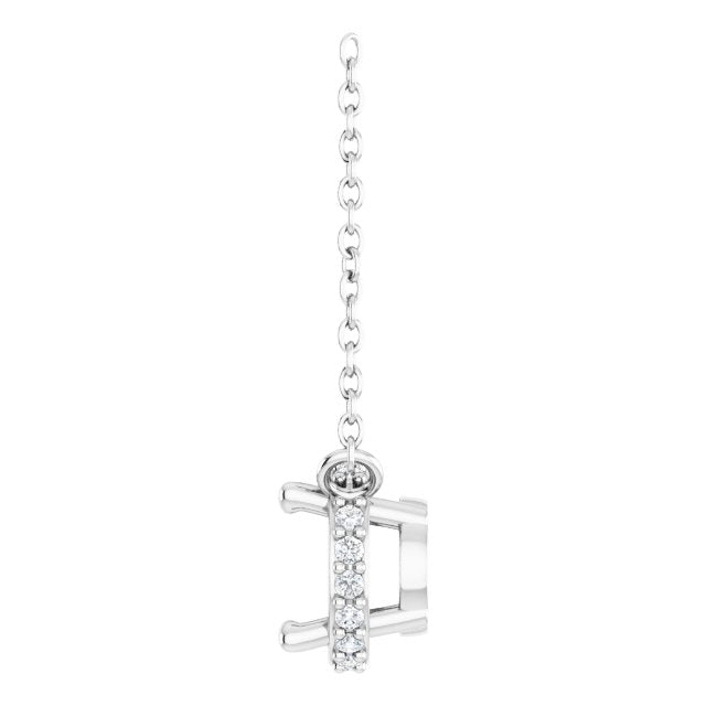 14K White 5.5 mm Round .06 CTW Natural Diamond Hidden Halo 18" Necklace