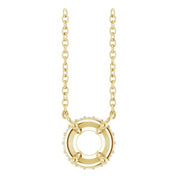 14K Yellow 5.5 mm Round .06 CTW Natural Diamond Hidden Halo 18" Necklace