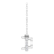 14K White 6 mm Round .06 CTW Natural Diamond Hidden Halo 18" Necklace