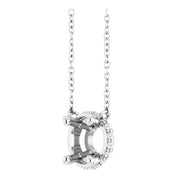14K White 6.5 mm Round .06 CTW Natural Diamond Hidden Halo 18" Necklace