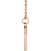 14K Rose .0025 CT Natural Diamond Key 16-18" Necklace