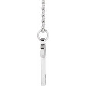 14K White .0025 CT Natural Diamond Key 16-18" Necklace