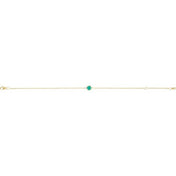 14K Yellow Natural Emerald  6 1/2-7-1/2" Bracelet