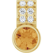 14K Yellow Natural Citrine & .04 CTW Natural Diamond Pendant