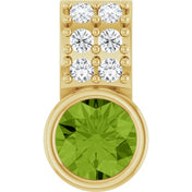 14K Yellow Natural Peridot & .04 CTW Natural Diamond Pendant