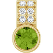 14K Yellow Natural Peridot & .04 CTW Natural Diamond Pendant
