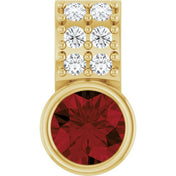 14K Yellow Natural Mozambique Garnet & .04 CTW Natural Diamond Pendant