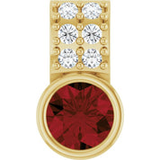 14K Yellow Natural Mozambique Garnet & .04 CTW Natural Diamond Pendant