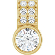 14K Yellow Natural White Sapphire & .04 CTW Natural Diamond Pendant